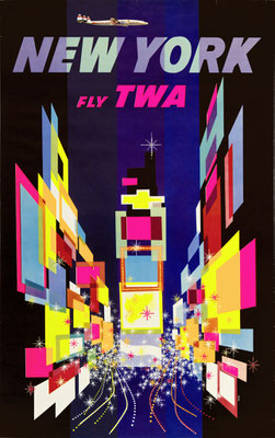 TWA - New York (Connie Version) - David Klein - 1950s - First edition