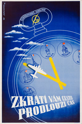 CSA (Czech Airlines) - Zkrati vam cestu prodlouzi cas - Wolfgang A. Schlosser - 1946