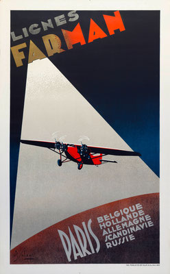 Albert Solon - Lignes Farman - Paris - Vintage Art Deco Poster