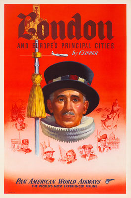 Pan American World Airways - London  and Europe’s principal Cities by Clipper - 1950s