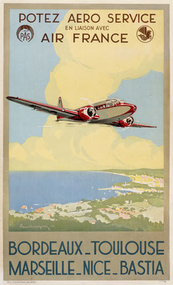 Air France / Potez Aero Service - Bordeaux-Toulouse-Marseille-Nice-Bastia - Paul Lengellé - 1935