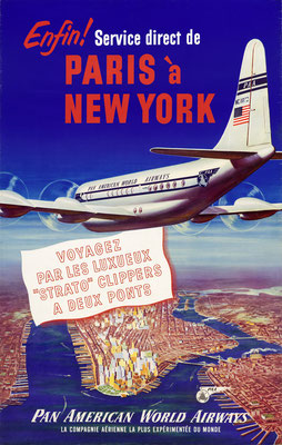 Pan American World Airways - Elfin! Service direct de Paris à New York - 1950s