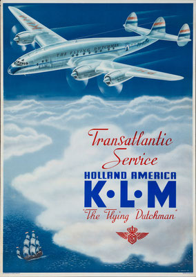 KLM - Transatlantic Service Holland America The Flying Dutchman - Paul Erkelens - 1946