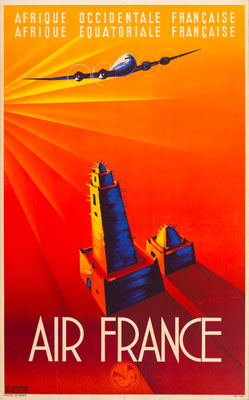 Air France - Afrique Occidentale Francaise Afrique Equatoriale Francaise - Edmond Maurus - 1946