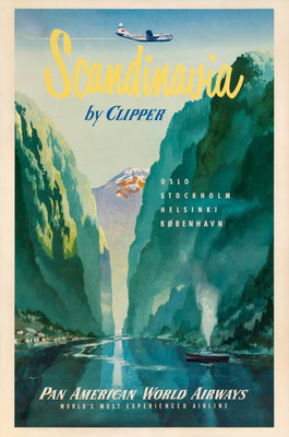 Pan American World Airways - Scandinavia by Clipper Oslo Stockholm Helsinki København - 1951