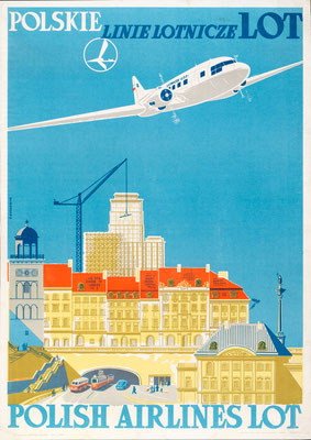 LOT - Polskie Linie Lotnicze LOT Polish Airlines LOT - Luckiewicz, Zygmunt (Tuckiewicz?) - 1950s