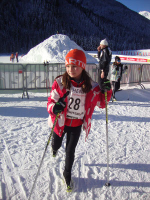 Anna beim Aufwärmen