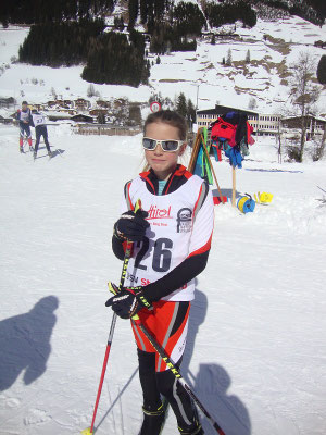Julia noch ganz unaufgeregt, es dauert noch ein bißchen bis zu ihrem Start