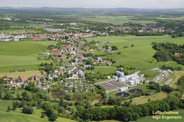 Radeberg - Ortslage Lotzdorf mit Klärwerk. Blickrichtung Südosten