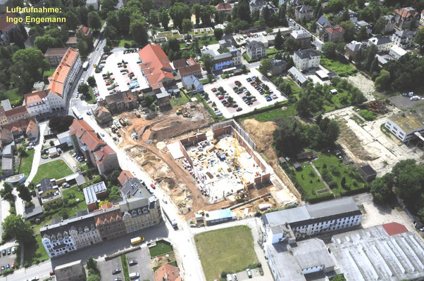 Radeberg, Kreuzung Oberstraße - Pulsnitzer Straße, EDEKA-Baustelle 2013