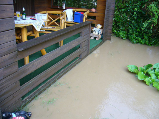 Noch ca. 6 cm bis zum Inneren des Gartenhauses