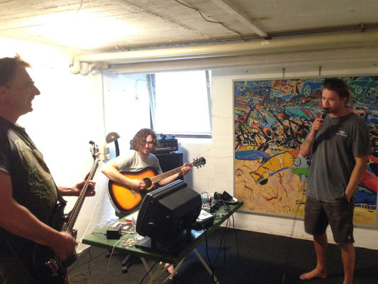 during a jam session with my son and our friend Julian