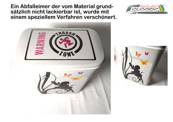 Mülleimer Sondergestaltung und Lackierung
