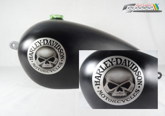 Harley Davidson Tanklackierung Skull