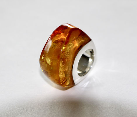 #amber #silver #ring #uniquepiece #swissmade #jewelery