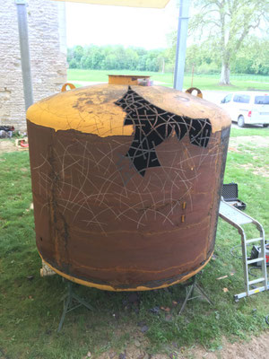 Sculpture acier monumentale en cours de réalisation