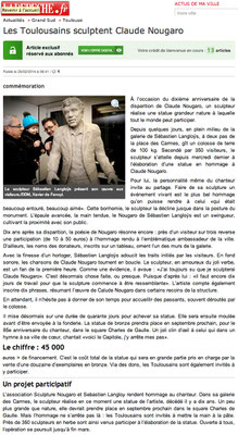 Article, Presse, sculpteur Langloÿs