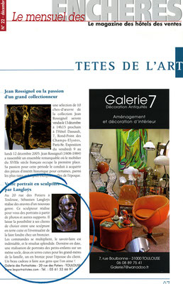 Article, sculpteur Sébastien Langloÿs