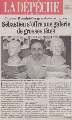 Article, sculpteur Sébastien Langloÿs