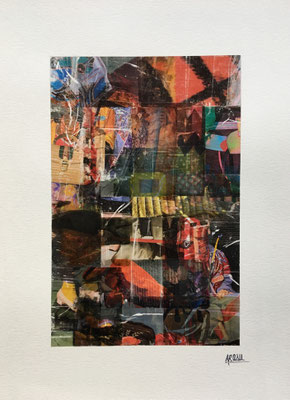 Shangaï, collage sur papier A3, 300g-2018-90€.  (3)