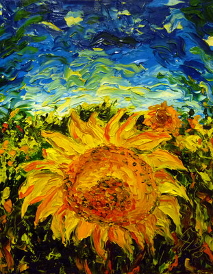 Sonnenblume, Hartpappe  40 * 50 cm