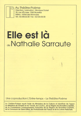 Programme de "Elle est là" de Nathalie Sarraute