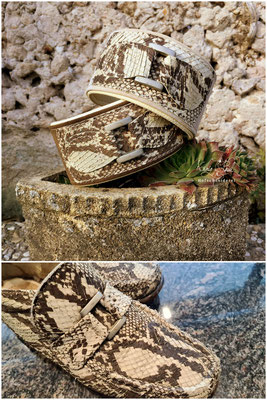 Fragmente von Schuhen einer Kundin wurden zu Halsbändern für ihre Sloughis