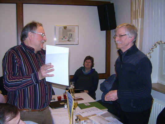 Günter Beulecke wurde für langjährige Mitgliedschaft geehrt.