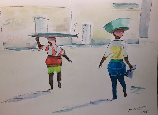 ..Mittag's ,1-15, Aquarell, 30x40cm