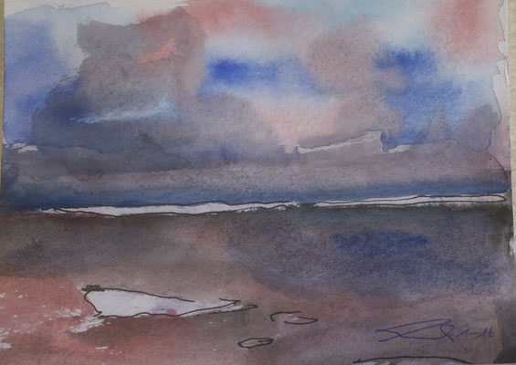 Wolkenstudie, 1-16-4, Aquarell, 15x20cm