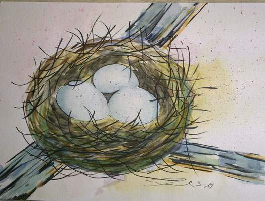 Nest, 3-17, Aquarell, 30x40cm