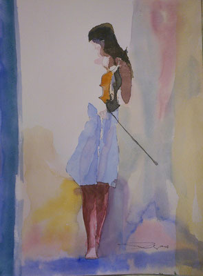 Die Muse, 10-16, Aquarell, 30x40cm