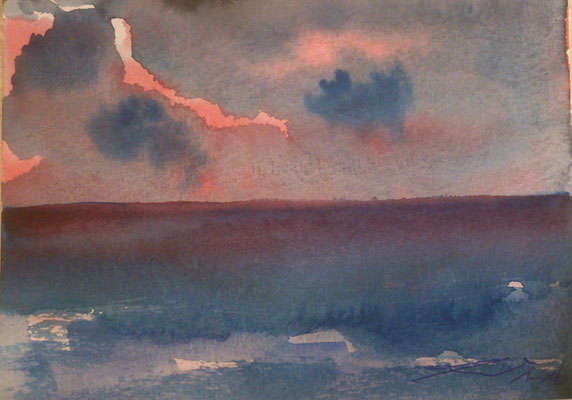 Wolkenstudie, 1-16-2, Aquarell, 15x25cm