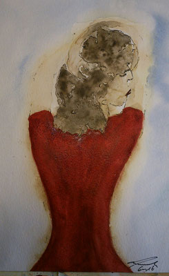 Stolze Tänzerin, 6-16, Aquarell, 30x20cm