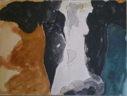 Alte Kuh, 3-17, Aquarell, 30x40cm // Besitzerwechsel 