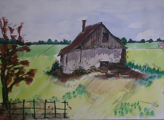 Alte Feldschmiede, 1-17, Aquarell, 30x40cm