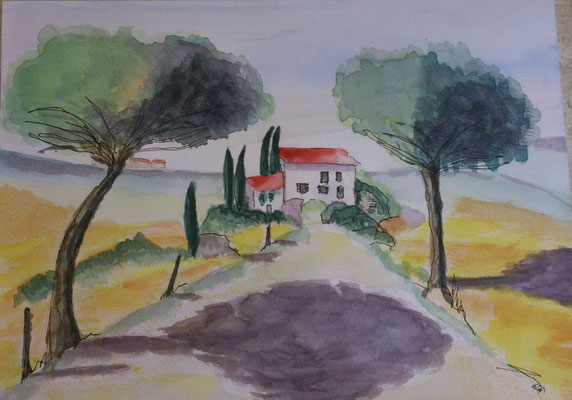 Toscana, 6-14, Aquarell, 30x40cm