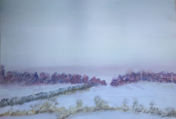 Kalter Wintertag, 10-14, Aquarell, 30x40cm