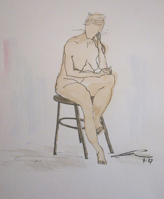 Muse, 4-17, Aquarell, 30x40cm