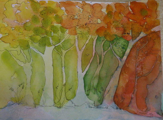 Herbstlicht, 11-15, Aquarell, 30x40cm
