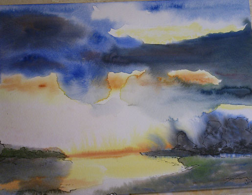 ..nach Gewitter, 9-15, Aquarell, 30x40cm