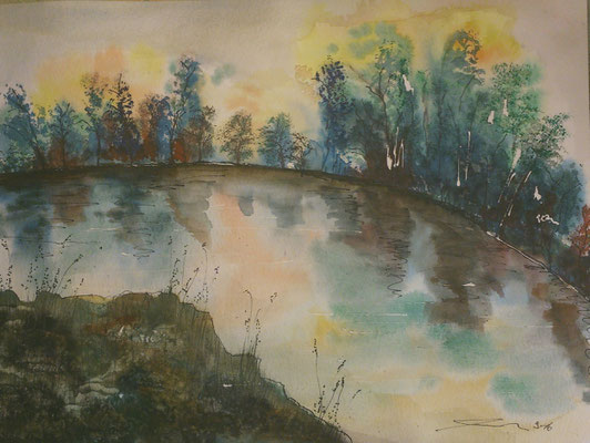 Morgenstimmung, 9-16, Aquarell, 30x40cm