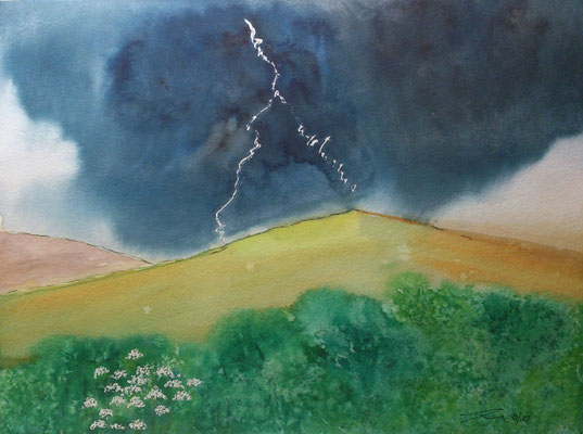 Gewitter, 9-17, Aquarell, 30x40cm