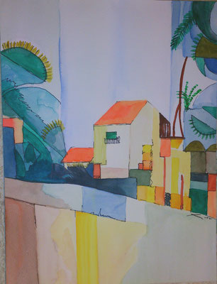 frei nach Matisse, 4-14, Aquarell, 30x40cm