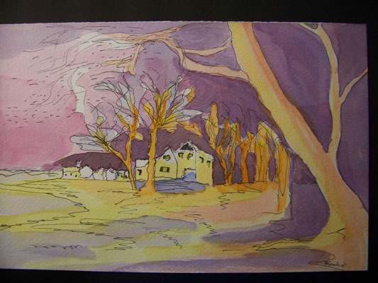 Herbsttag, 01, Aquarell, 30x40cm