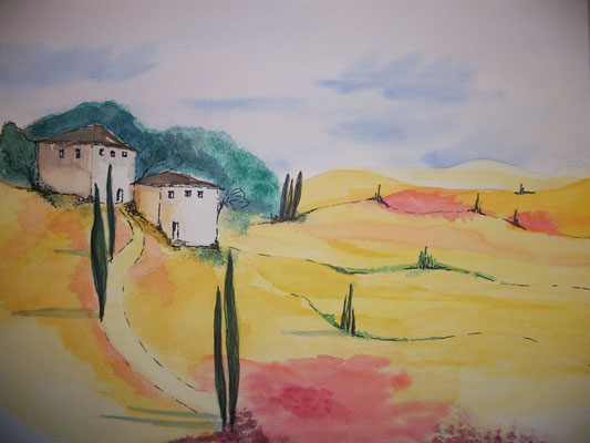 Sommertag ,3-14, Aquarell, 30x40cm