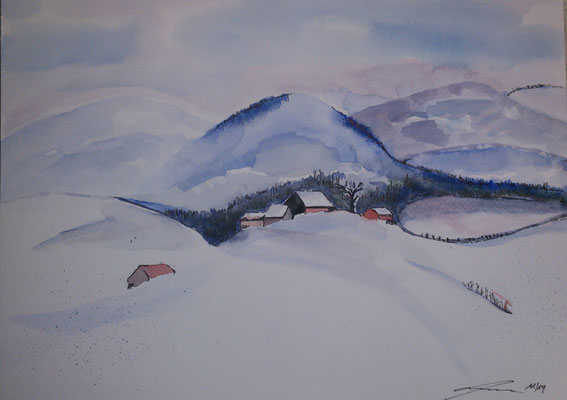 Winter, 11-14, Aquarell, 30x40cm //     Besitzerwechsel