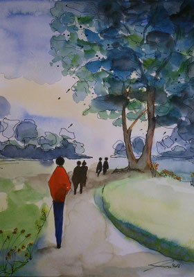 Spaziergänger, 2-16, Aquarell, 30x40cm
