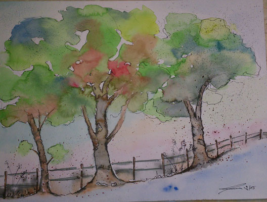 Herbstzeit, 9-15, Aquarell, 30x40cm