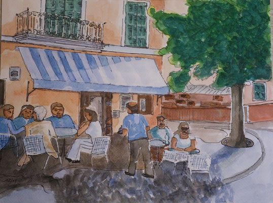 ..auf einen Cafe, 12-14, Aquarell, 30x40cm